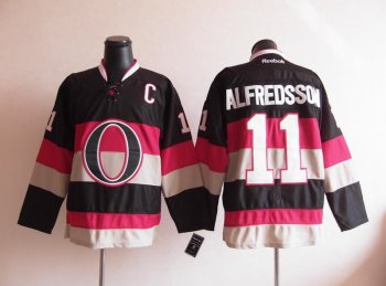 Ottawa Senators 11 Daniel Alfredsson Black men nhl ice hockey  jerseys
