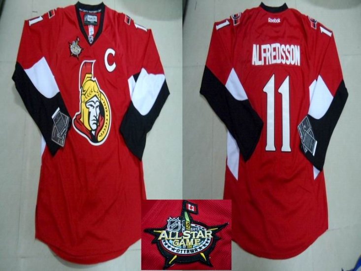 Ottawa Senators 11 Daniel Alfredsson Red men nhl ice hockey  jerseys