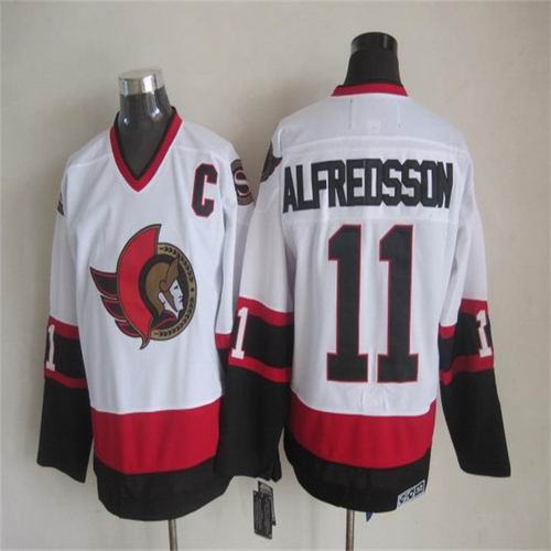 Ottawa Senators 11 Daniel Alfredsson White CCM men nhl ice hockey  jerseys