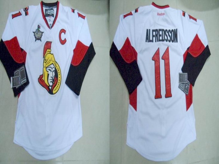 Ottawa Senators 11 Daniel Alfredsson White men nhl ice hockey  jerseys