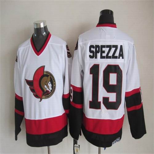 Ottawa Senators 19 Jason Spezza White CCM men nhl ice hockey  jerseys
