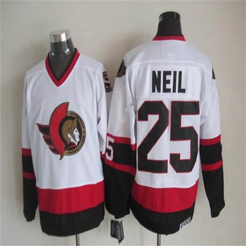 Ottawa Senators 25 Chris Neil white CCM men nhl  ice  hockey  jersey