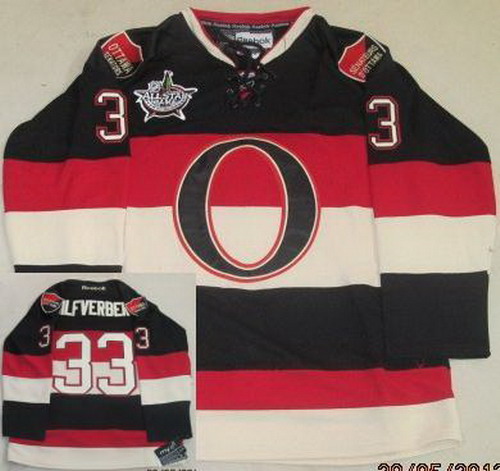 Ottawa Senators 33 Jakob Silfverberg black men nhl ice hockey  jerseys