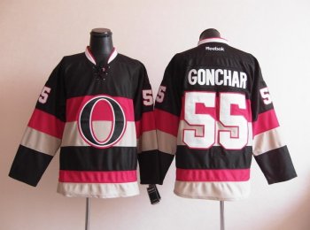 Ottawa Senators 55 Sergei Gonchar Black men nhl ice hockey  jerseys