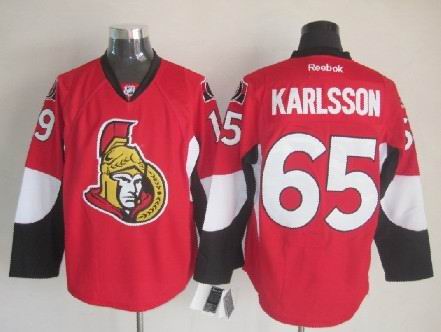 Ottawa Senators 65 Erik Karlsson Red men nhl ice hockey  jerseys