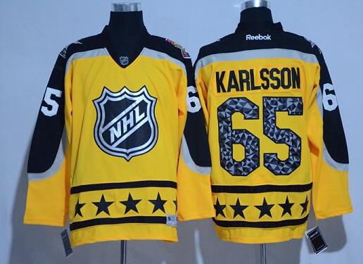 Ottawa Senators 65 Erik Karlsson men 2017 NHL All Star Yellow Jersey