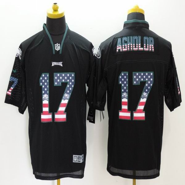Philadelphia Eagles 17 Nelson Agholor black USA flag elite nfl jersey