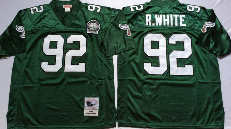 Philadelphia Eagles 92 Reggie R.White green men Throwback blue nfl Jersey