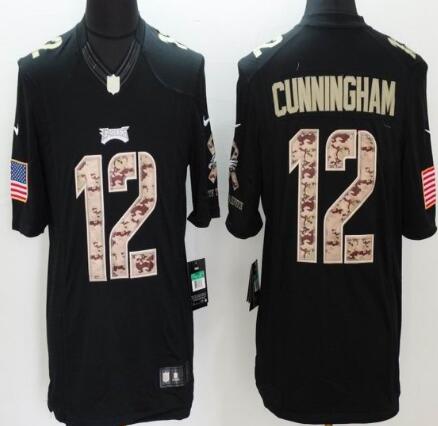 Philadelphia Eagles Randall Cunningham 12 black usa flag limited nfl jersey