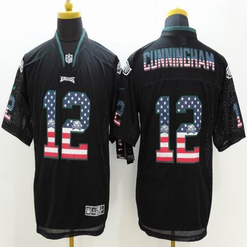Philadelphia Eagles Randall Cunningham 12 nike Fashion Black Lights Out Black Elite Jerseys
