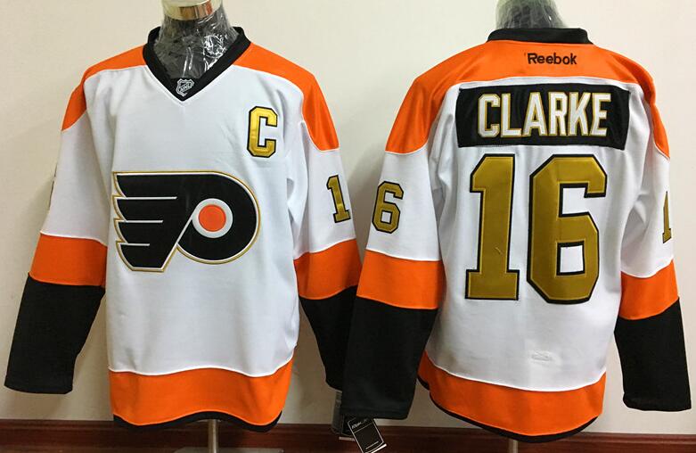 Philadelphia Flyers 16 CLARKE  white men nhl ice hockey  jerseys