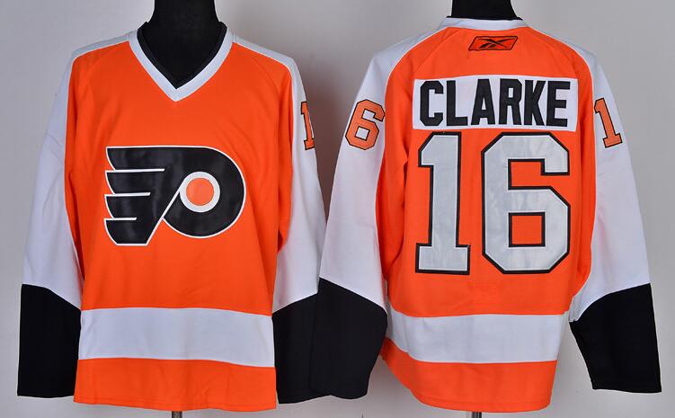 Philadelphia Flyers 16 CLARKE orange men nhl ice hockey  jersey