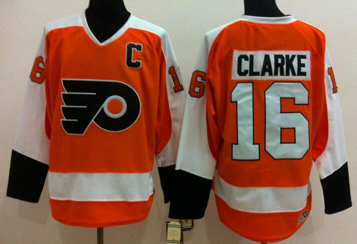 Philadelphia Flyers 16 CLARKE orange men nhl ice hockey  jerseys