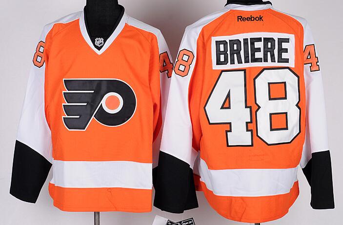 Philadelphia Flyers 48 BRIERE orange men nhl ice hockey  jerseys