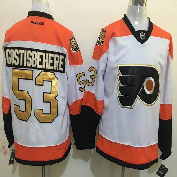 Philadelphia Flyers 53 Shayne Gostisbehere white 50th men nhl ice hockey  jerseys