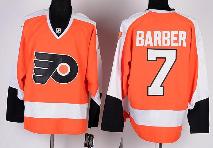 Philadelphia Flyers 7 Barber Orange men nhl ice hockey  jerseys
