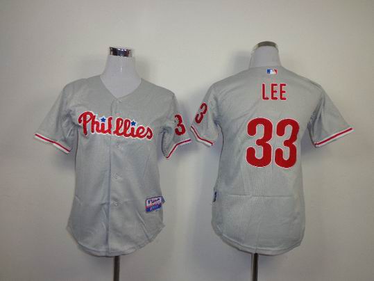 Philadelphia Phillies 33 LEE kid grey mlb jersey