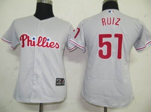 Philadephia Phillis 51 Ruiz Grey MLB Women Jerseys
