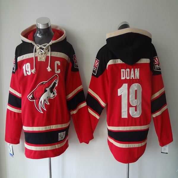 Phoenix Coyotes Shane Doan 19 red Hooded Sweatshirt C patch men nhl ice hockey  jerseys