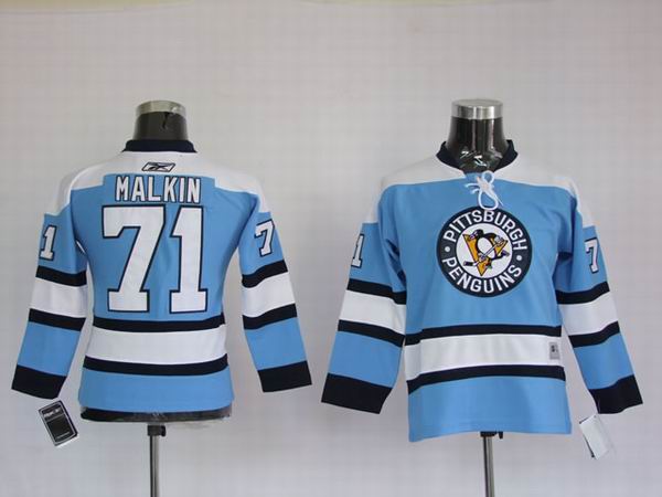 Pittaburgh Penguins 71# Malkin Bule kid nhl jersey