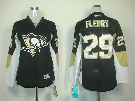 Pittsburgh Penguins #29 Andre Fleury Black NHL Women Jerseys