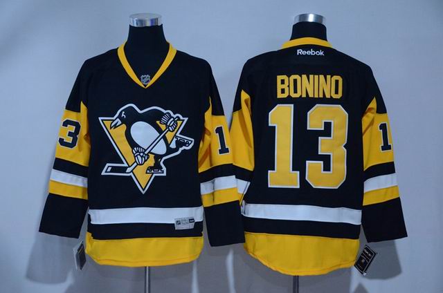 Pittsburgh Penguins 13 Nick Bonino black men nhl ice hockey  jerseys