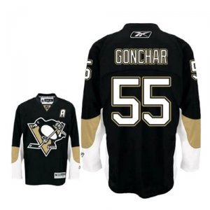 Pittsburgh Penguins 55 Sergei Gonchar Black Pittsburgh Penguins men nhl ice hockey  jerseys