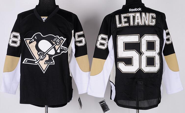 Pittsburgh Penguins 58 kris Letang Black men nhl ice hockey  jersey