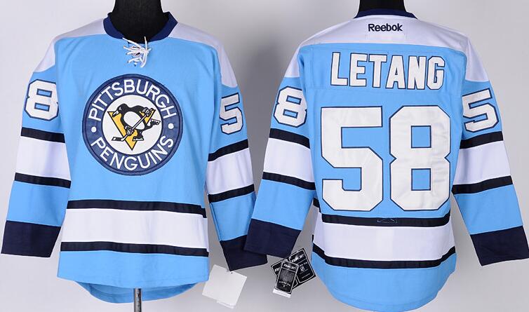 Pittsburgh Penguins 58 kris Letang Blue men  nhl  ice hockey  jerseys