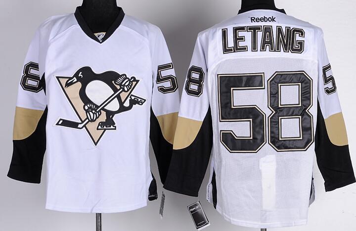 Pittsburgh Penguins 58 kris Letang White men nhl ice hockey  jersey