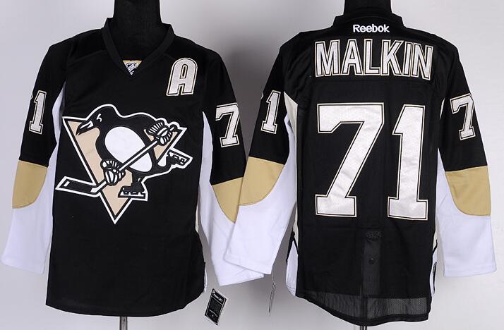 Pittsburgh Penguins 71 E.Malkin Black men nhl ice hockey  jerseys