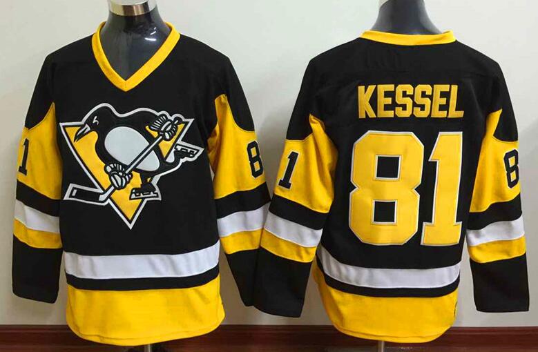 Pittsburgh Penguins 81 Phil Kessel Black men nhl ice hockey jerseys