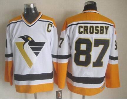 Pittsburgh Penguins 87 Sidney Crosby throwback White CCM nhl jerseys