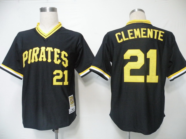 Pittsburgh Pirates 21 Clemente Black men baseball MLB Jerseys