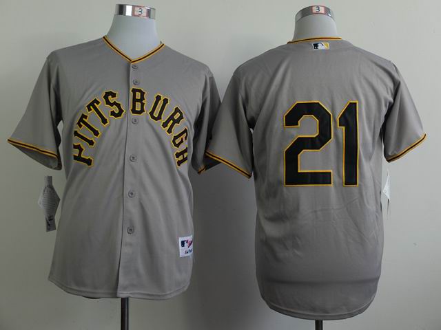 Pittsburgh Pirates 21 Clemente throwback Grey baseball jersey