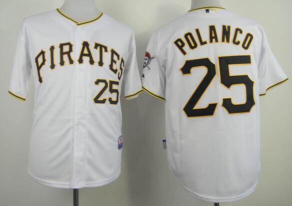 Pittsburgh Pirates 25 Gregory Polanco white baseball mlb jersey