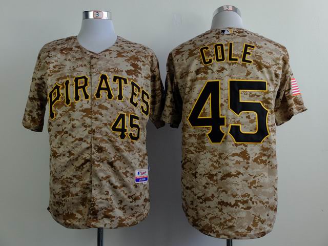 Pittsburgh Pirates 45 Gerrit Cole camo usa flag men baseball mlb Jersey