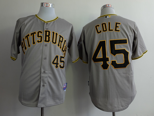 Pittsburgh Pirates 45 Gerrit Cole gray men baseball mlb Jersey