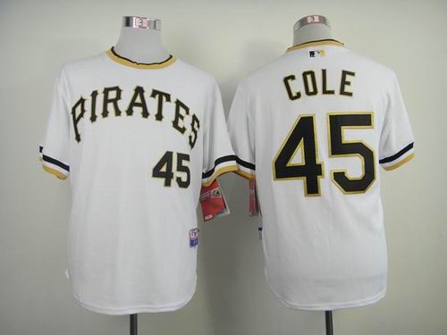 Pittsburgh Pirates 45 Gerrit Cole throwback white men baseball mlb Jersey