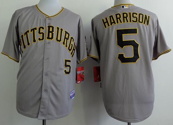 Pittsburgh Pirates 5 Josh Harrison gray men mlb baseball jersey