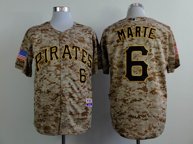 Pittsburgh Pirates 6 Starling Marte camo usa flag mlb Jerseys