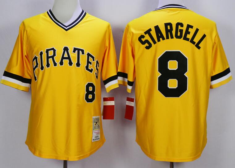 Pittsburgh Pirates 8 Willie Stargell yellow throwback men mlb baseball jersey