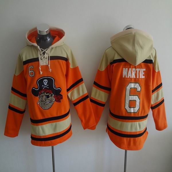 Pittsburgh Pirates Starling Marte 6# orange Baseball Hooded Sweatshirt