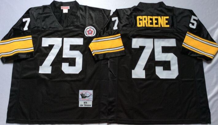 Pittsburgh Steelers 75 Joe Greene Throwback black men nfl football Jersey