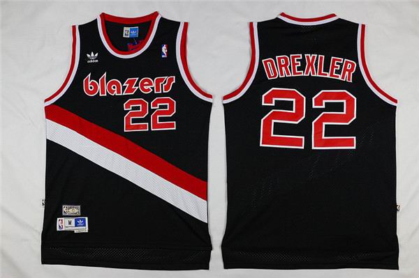 Portland Trail Blazers 22 Clyde Drexler black men basketball NBA jersey