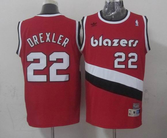 Portland Trail Blazers 22 Clyde Drexler red nba jersey