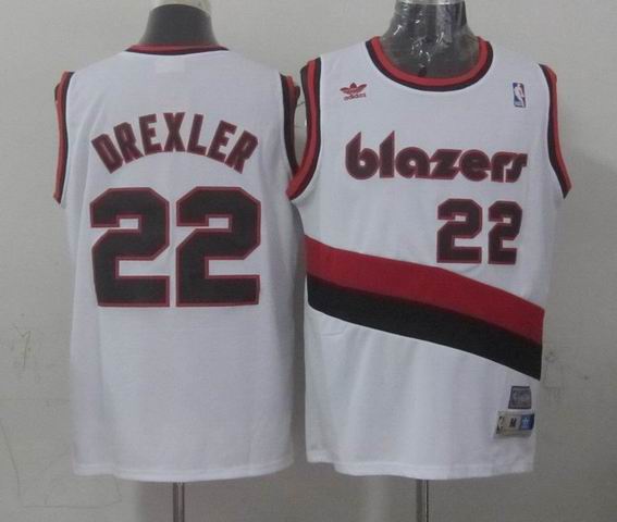 Portland Trail Blazers 22 Clyde Drexler white nba jersey