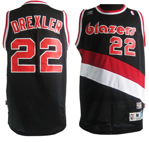 Portland Trail Blazers 22 DREXLER black men basketball NBA jersey