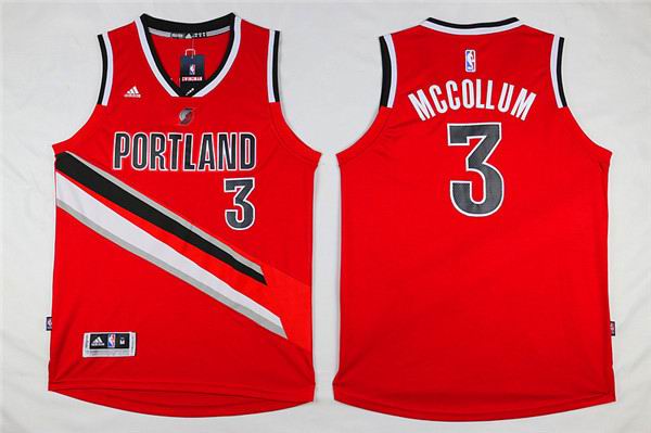 Portland Trail Blazers 3 C.J. McCollum red men basketball NBA jersey