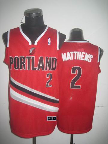 Portland Trail blazers 2 MATTHEWS red NBA basketball jersey